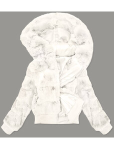 S'WEST Bílá dámská kožešinová bunda (BR9748-26)