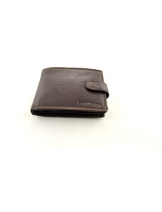 Tmavě hnědá kožená peněženka s přezkou SendiDesign