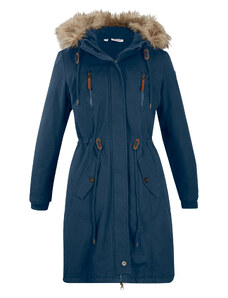 bonprix Zimní parka s kapucí s umělou kožešinou Modrá