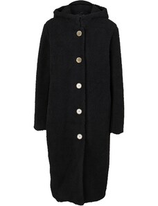 bonprix Kabát z umělé kožešiny s kapucí Černá