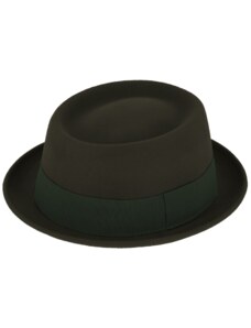 Plstěný klobouk porkpie - Fiebig - zelený klobouk