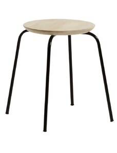 Mangová stolička Kave Home Ren 46 cm s černou podnoží