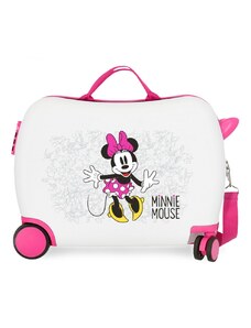 JOUMMABAGS Dětský kufřík na kolečkách Minnie Mouse, bílá