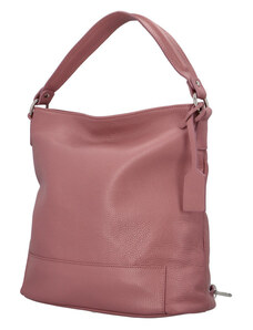 Dámská kožená kabelka přes rameno růžová - Delami Camilla růžová