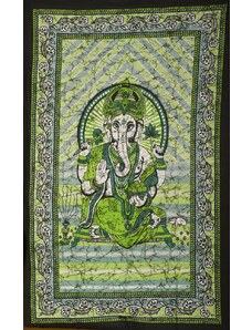 Indie Mandala malá Ganesha zelená