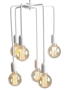 Nordic Design Bílé kovové závěsné světlo Trimo Tall