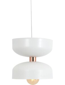 Nordic Design Bílé kovové závěsné světlo Femme L