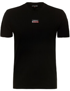 Pánské černé tričko Tommy Hilfiger s vycentrovaným logem