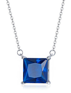 P&J Jewellery Stříbrný náhrdelník Modrá zirkonie SN42