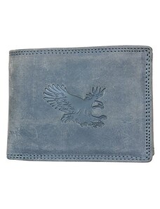 Šedá kožená peněženka s orlem FLW
