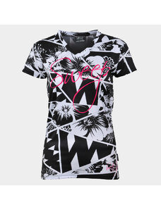 SWEEP Běžecké triko krátký rukáv SWTS098 bílo-černo-růžové