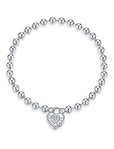P&J Jewellery Stříbrný náramek Srdce s kuličkama HSBR17