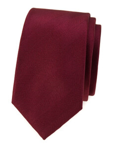 Avantgard Vínová luxusní slim kravata s pruhovanou strukturou