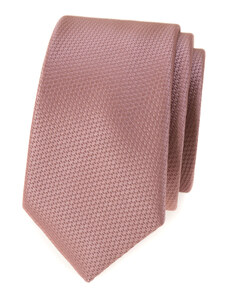 Avantgard Pudrová luxusní pánská slim kravata s vroubkovanou strukturou