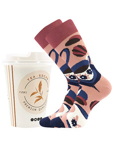 Boma TEA SOCKS barevné veselé ponožky Lonka - Černý čaj 37-41