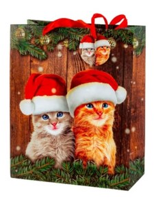 Dárková taška se dvěma kočkami - vánoční, velikost L