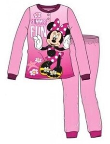 Sun City Dívčí bavlněné pyžamo myška Minnie Mouse Disney - sv. ružové