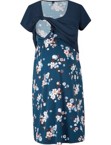 bonprix Květované těhotenské a kojicí šaty Modrá