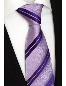 Svatební kravata fialová vzor paisley Beytnur 199-3