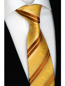 Beytnur 199-9 hedvábná kravata zlatá paisley