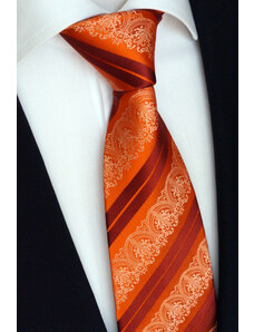 Beytnur 199-8 hedvábná kravata oranžová paisley