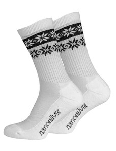 nanosilver Zimní ponožky thermo SNOW bílá/černá