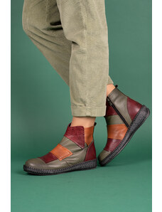 Letizia Dámské barevné kožené kotníčkové boty