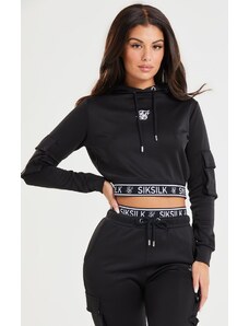 Sik Silk Dámská Černá Mikina Cargo Cropped