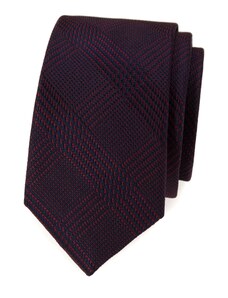 Úzká kravata s bordó proužky Avantgard 571-22105