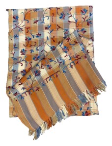 Top textil Ručně vyšívaná kostkovaná šála
