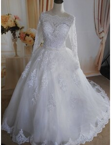 Donna Bridal svatební krajkové šaty s perličkami + SPODNICE ZDARMA