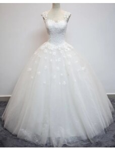 Donna Bridal romantické svatební šaty, krajka na zádech do tvaru srdce + SPODNICE ZDARMA