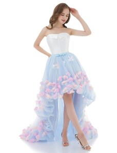 Donna Bridal romantické šaty s květinovou sukní a vlečkou