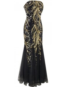 Donna Bridal překrásné zlato černé společenské a plesové šaty