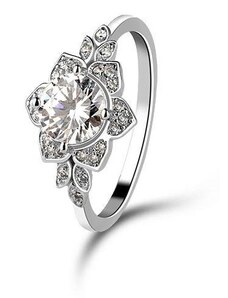 Emporial stříbrný rhodiovaný prsten Třpytivá květina MA-R0727-SILVER