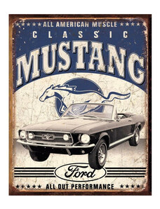 D.E. metal signs Plechová cedule Classic Ford Mustang 40 cm x 32 cm