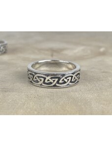 SYLVIENE Stříbrný prsten pro muže Celtic oxidovaný 6 mm