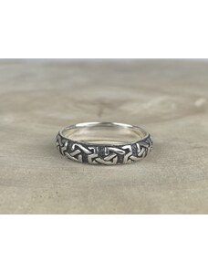 SYLVIENE Stříbrný prsten pro muže Celtic oxidovaný 5 mm
