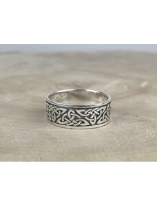 SYLVIENE Stříbrný prsten pro muže Celtic II oxidovaný 8 mm