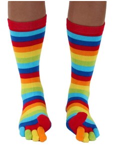 STRIPY prstové pruhované ponožky ToeToe rainbow UNI