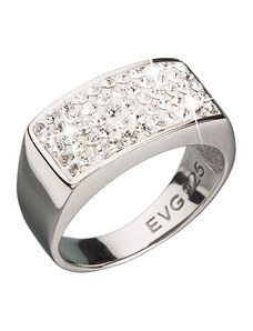EVOLUTION GROUP Stříbrný prsten s krystaly bílý obdelník 735014.10 crystal