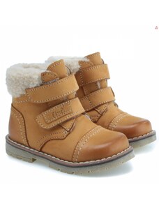 Dětské zimní kožené boty s membránou a ovčí vlnou Emel EV 2448C-3 Hnědá