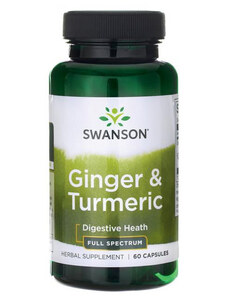 Swanson Ginger & Turmeric 60 ks, kapsle