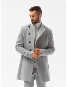 Ombre Clothing Pánský kabát Joachim šedá melange C501 (OM-COWC-0102)