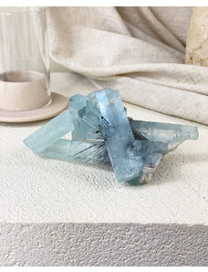 Gaia Crystal Luxusní akvamarín krystal s turmalínem AAA Pákistán 303g