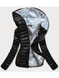 S'WEST Černá prošívaná dámská bunda s kapucí (B9561)