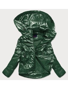 6&8 Fashion Zelená dámská lesklá bunda oversize (2021-06BIG)