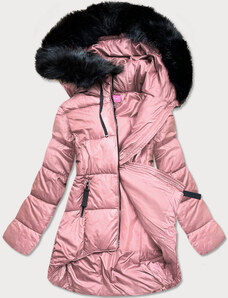VIOLA&C Asymetrická růžová dámská zimní bunda (8953-R)