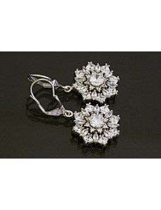 A-diamond.eu jewels Náušnice stříbrné třpytivé květiny