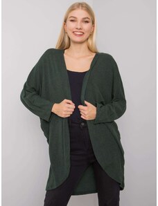 ITALY MODA TMAVĚ ZELENÝ DÁMSKÝ KARDIGAN -DARK GREEN Tmavě zelená